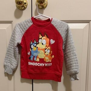 Smoochy Kiss Kids Sweatshirt - Red and Gray